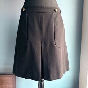 Banana Republic Black A-Line Skirt w Kick Pleat - Office Siren